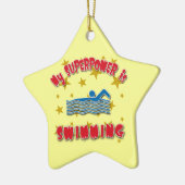 Mijn Superpower zwemt Keramisch Ornament (Links)