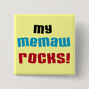 Mijn T-shirts en Giften van Rotsen Memaw Vierkante Button 5,1 Cm