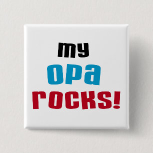 Mijn T-shirts en Giften van Rotsen Opa Vierkante Button 5,1 Cm