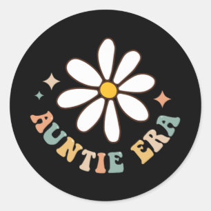 Mijn tante Era Lover Groovy Retro Tante Moederdag Ronde Sticker