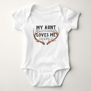 Mijn tante houdt van me, tante shirt, hertengewei romper