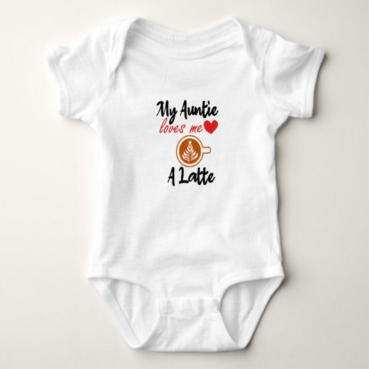 Mijn tante houdt van mij een Latte Baby Shower Cad Romper (Voorkant)