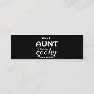 mijn tante is zeker koeler dan mijn vader contactkaartje