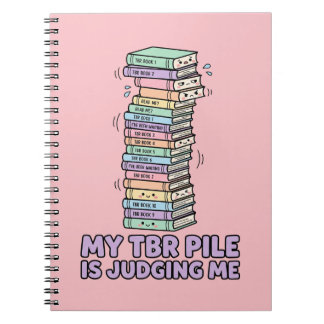 Mijn TBR-stapel oordeelt mij Funny Book Pastel Vec Notitieboek