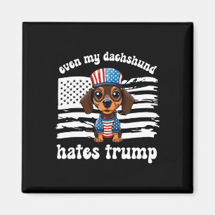 Mijn Teckel Haat Trump Honden Kamala Harris Stem Magneet