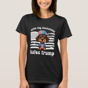 Mijn Teckel Haat Trump Honden Kamala Harris Stem T-shirt