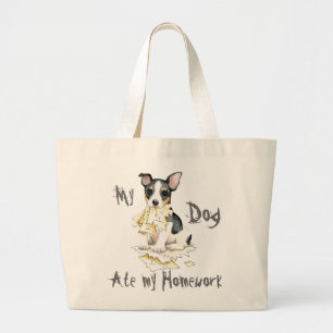 Mijn Teddy Roosevelt Terrier Ate Mijn thuiswerk Grote Tote Bag
