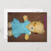 Mijn teddybeer die een briefkaart poetst (Voorkant / Achterkant)