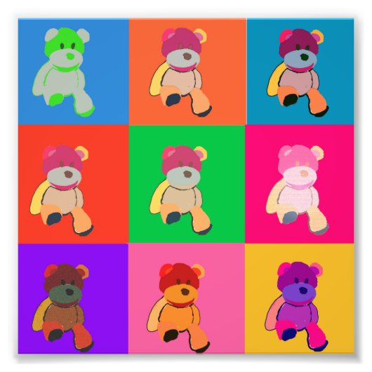 Mijn Teddybeer Pop Art Fotoprint Foto Afdruk (Voorkant)