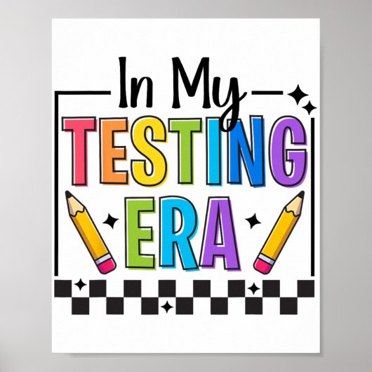 Mijn testperiode testdag leraar grappige testdag poster (Voorkant)