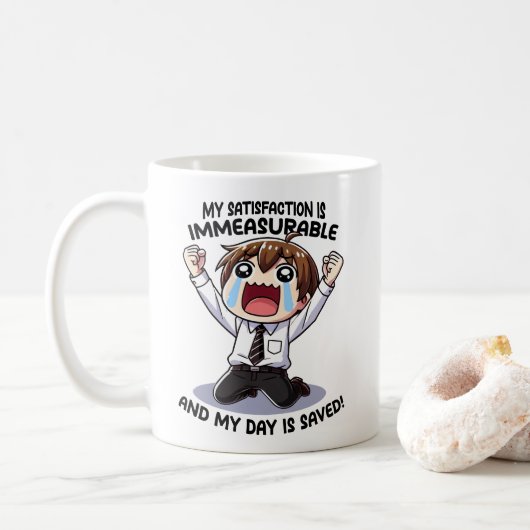 Mijn tevredenheid is onmetelijk! koffiemok (Met donut)