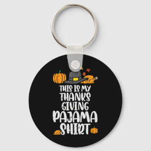 Mijn Thanksgiving Pyjama Turkije Dag Herfst Mannen Sleutelhanger