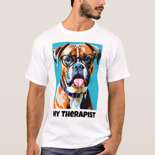 Mijn therapeut - Boxer Dog T-shirt (Voorkant)
