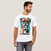 Mijn therapeut - Boxer Dog T-shirt (Voorkant volledig)
