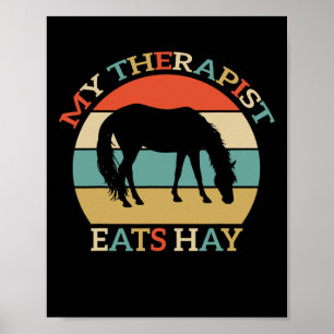 Mijn therapeut eet hooi  paardrijden Wom Poster