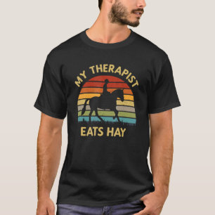 Mijn therapeut eet hooi - Retro paardenliefhebber T-shirt