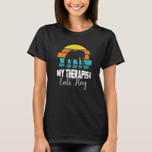 Mijn therapeut eet hooi voor paard Paard meisjes v T-shirt
