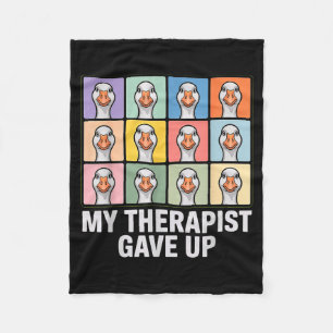 Mijn therapeut gaf het op funny goose grid pop art fleece deken