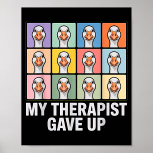 Mijn therapeut gaf het op funny goose grid pop art poster