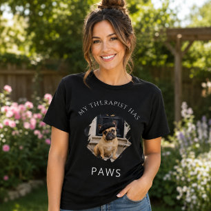 Mijn therapeut heeft poten Franse Bulldog foto zwa T-shirt