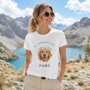 Mijn therapeut heeft poten Golden Retriver foto le Tri-Blend Shirt