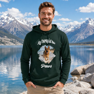 Mijn therapeut heeft poten hond foto citaat grap g hoodie