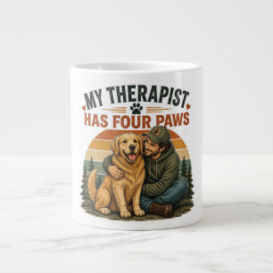 Mijn therapeut heeft vier poten Golden Retriever K Extra Grote Beker