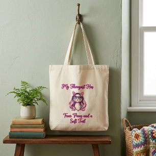 Mijn therapeut heeft vier poten Zachte staart Katt Tote Bag