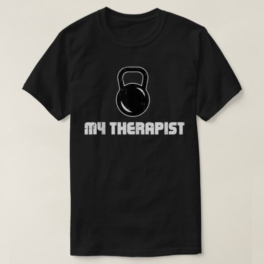 Mijn Therapeut Opheffen Kettlebell Gym Grappige Fi T-shirt (Design voorkant)