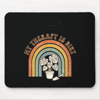 Mijn therapie is aarde retro tuinieren plantenlief muismat