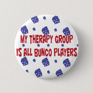 mijn therapiegroep is alle bunco spelers ronde button 5,7 cm