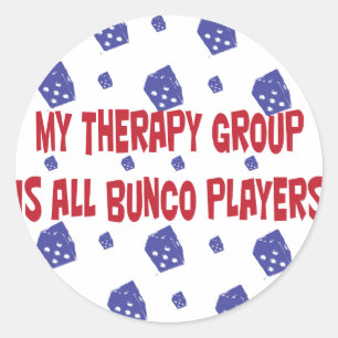 mijn therapiegroep is alle bunco spelers ronde sticker