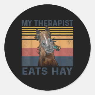 Mijn Therapist eet hay Horse Ronde Sticker
