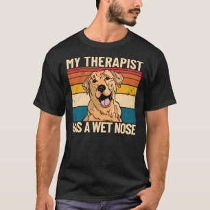 Mijn therapist heeft een natte neusretro Pet Dog L T-shirt
