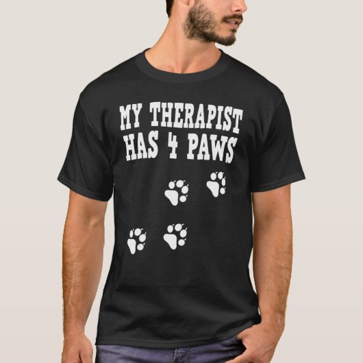 Mijn Therapist heeft vier poten eigenaar 1 T-shirt (Voorkant)