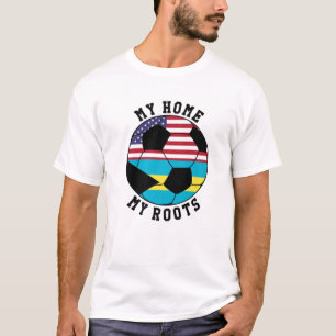 Mijn thuis in mijn broek de bahamas-vlag-voetbal t-shirt