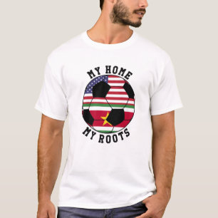 Mijn thuis Mijn wortels Suriname-vlag Voetbal T-shirt