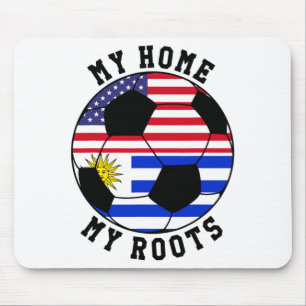 Mijn Thuis Mijn Wortels Uruguay Vlag Voetbal T-shi Muismat