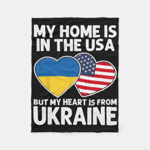Mijn Thuis Usa Mijn Hart Oekraine Oekraïens Amerik Fleece Deken