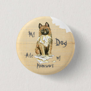 Mijn thuiswerk in de Laken Ate Ronde Button 3,2 Cm