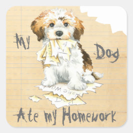 Mijn thuiswerk in Havanese Ate Vierkante Sticker