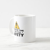 Mijn tijd alleen voor uw veiligheid Grappige intro Koffiemok (Voorkant links)