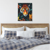 “Mijn Tijger” – Kleurrijk Tijgerportret Canvas Afdruk (Insitu (Slaapkamer))