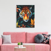“Mijn Tijger” – Kleurrijk Tijgerportret Canvas Afdruk (Insitu (Woonkamer))