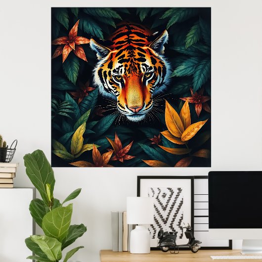 “Mijn Tijger” – Kleurrijk Tijgerportret Poster (Thuiskantoor)