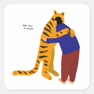 Mijn tijger vierkante sticker