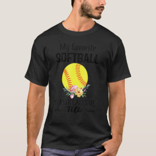 Mijn Titi Softball Player noemt me Nanny Moeder Da T-shirt
