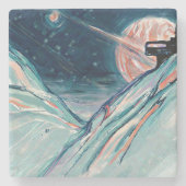 Mijn toekomstige thuis in de ruimte stenen onderzetter (Voorkant)