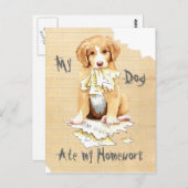 Mijn Toller Ate My Homework Briefkaart (Voorkant / Achterkant)