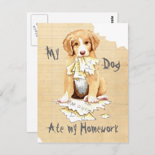 Mijn Toller Ate My Homework Briefkaart (Voorkant / Achterkant)